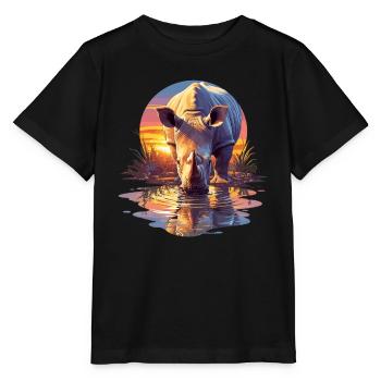 Rhino Nashörner Nashorn - Stanley/Stella Kinder T-Shirt MINI CREATOR  - Schwarz - Vorne - Mikhail (115cm)