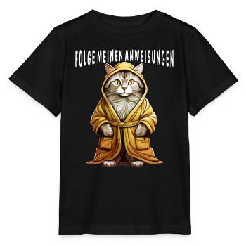 PEIGNOIR POUR CHAT SUIVEZ MES INSTRUCTIONS - T-shirt bio MINI CREATOR Stanley/Stella Enfant - noir - Devant - Mikhail (115cm)