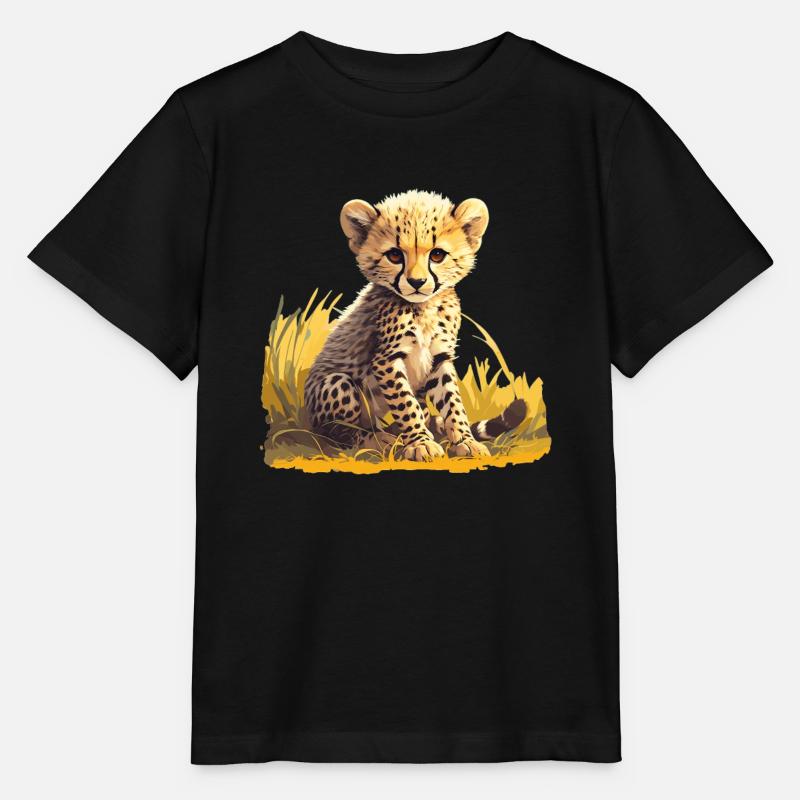 Cheetah Geparde Gepard - Stanley/Stella Kinder T-Shirt MINI CREATOR  - Schwarz