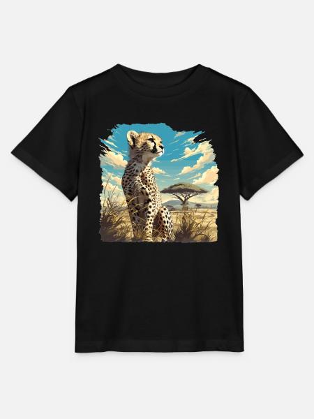 Cheetah Geparde Gepard - Stanley/Stella Kinder T-Shirt MINI CREATOR - Schwarz