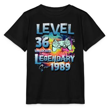 Level 36 Unlocked since 1982 Birthday - Stanley/Stella MINI CREATOR Kids’ T-Shirt - black - Front - Mikhail (115cm)