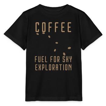 coffee fuel for sky exploration - Stanley/Stella MINI CREATOR Kids’ T-Shirt - black - Front - Mikhail (115cm)