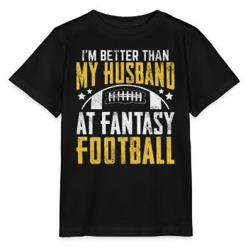 Je suis meilleur que mon mari au Fantasy Football - T-shirt bio MINI CREATOR Stanley/Stella Enfant - noir - Devant - Mikhail (115cm)