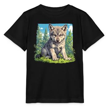 Loups Loup - T-shirt bio MINI CREATOR Stanley/Stella Enfant - noir - Devant - Mikhail (115cm)