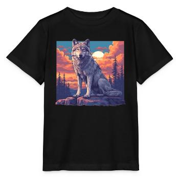 Loups Loup - T-shirt bio MINI CREATOR Stanley/Stella Enfant - noir - Devant - Mikhail (115cm)