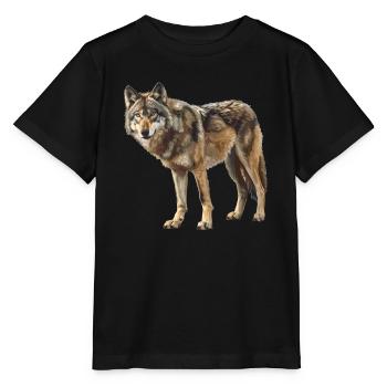 Loups Loup - T-shirt bio MINI CREATOR Stanley/Stella Enfant - noir - Devant - Mikhail (115cm)