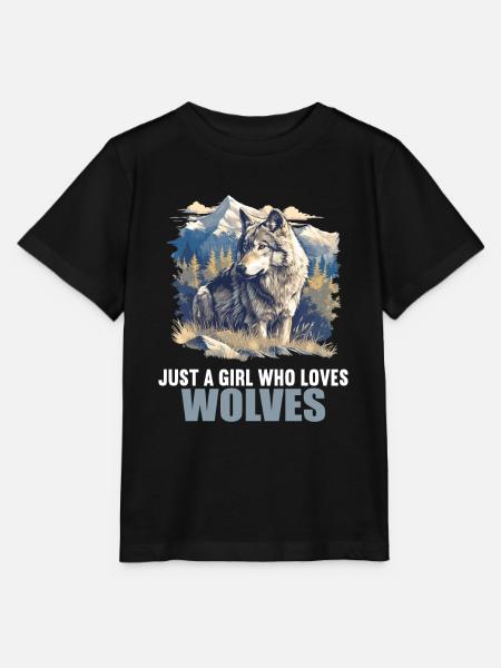 Wölfe Wolf - Stanley/Stella Kinder T-Shirt MINI CREATOR - Schwarz
