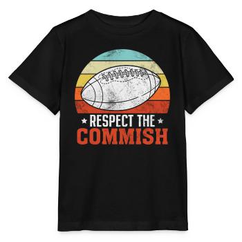 Respect The Commish Retro Fantasy Football Draft - T-shirt bio MINI CREATOR Stanley/Stella Enfant - noir - Devant - Mikhail (115cm)