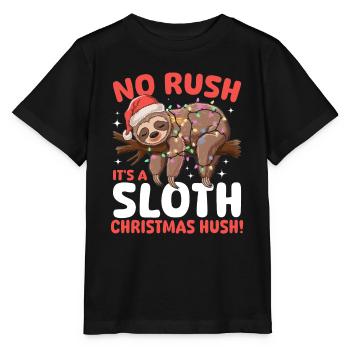 Sloth Christmas Animal No rush, it - Stanley/Stella MINI CREATOR Kids’ T-Shirt - black - Front - Mikhail (115cm)