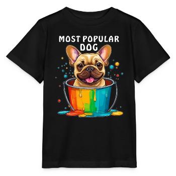 FRENCHIE CHIEN LE PLUS POPULAIRE - T-shirt bio MINI CREATOR Stanley/Stella Enfant - noir - Devant - Mikhail (115cm)