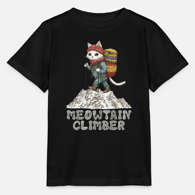 Meowtain Climber Cat Summit Adventure - T-shirt bio MINI CREATOR Stanley/Stella Enfant - noir