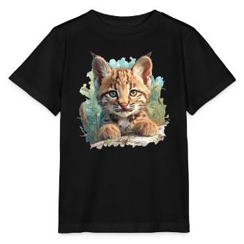 Bobcats Rotluchse Rotluchs Luchs - Stanley/Stella Kinder T-Shirt MINI CREATOR  - Schwarz - Vorne - Mikhail (115cm)
