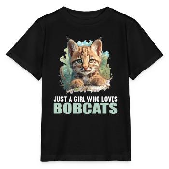 Bobcats Rotluchse Rotluchs Luchs - Stanley/Stella Kinder T-Shirt MINI CREATOR  - Schwarz - Vorne - Mikhail (115cm)