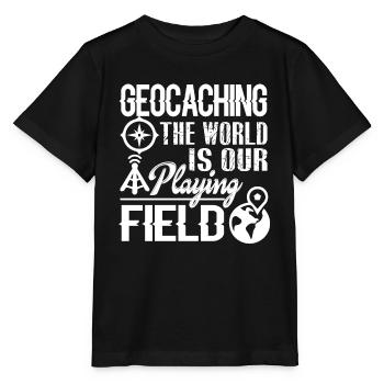 Geocaching The World Is Our Playing Field - Stanley/Stella MINI CREATOR Kids’ T-Shirt - black - Front - Mikhail (115cm)