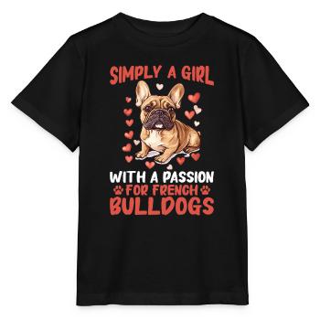 Bouledogue français Frechie Race de chien simplement une fille - T-shirt bio MINI CREATOR Stanley/Stella Enfant - noir - Devant - Mikhail (115cm)