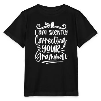 Je corrige silencieusement votre grammaire drôle - T-shirt bio MINI CREATOR Stanley/Stella Enfant - noir - Devant - Mikhail (115cm)