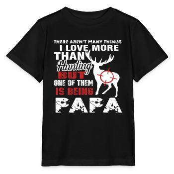 Hunting Love Hunting And Being Papa - Stanley/Stella MINI CREATOR Kids’ T-Shirt - black - Front - Mikhail (115cm)