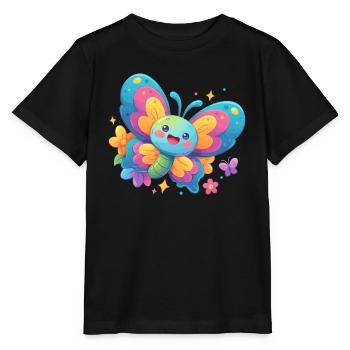 Butterfly Butterflies Butterfly - Stanley/Stella MINI CREATOR Kids’ T-Shirt - black - Front - Mikhail (115cm)