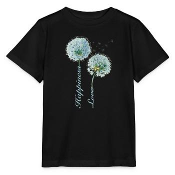 Pissenlit, Bonheur, Amour, Design Inspirant - T-shirt bio MINI CREATOR Stanley/Stella Enfant - noir - Devant - Mikhail (115cm)