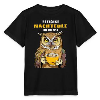 FLEIßIGE NACHTEULE IM DIENST - Stanley/Stella Kinder T-Shirt MINI CREATOR  - Schwarz - Vorne - Mikhail (115cm)