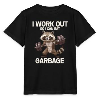 Ich Trainiere Damit Ich Müll Essen Kann - - Stanley/Stella Kinder T-Shirt MINI CREATOR  - Schwarz - Vorne - Mikhail (115cm)
