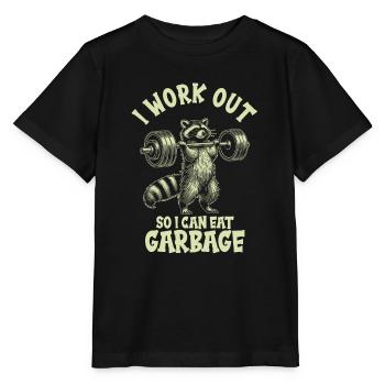 Ich Trainiere Damit Ich Müll Essen Kann - - Stanley/Stella Kinder T-Shirt MINI CREATOR  - Schwarz - Vorne - Mikhail (115cm)