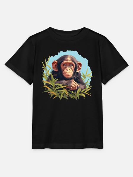 Chimpanzee Schimpansen Schimpanse - Stanley/Stella Kinder T-Shirt MINI CREATOR - Schwarz