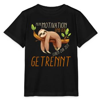 Drôle de paresse, motivation et ma vie séparée - T-shirt bio MINI CREATOR Stanley/Stella Enfant - noir - Devant - Mikhail (115cm)