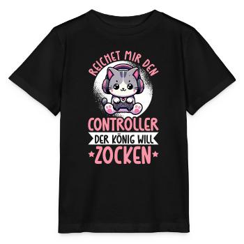Il me tend la manette que le roi veut jouer - T-shirt bio MINI CREATOR Stanley/Stella Enfant - noir - Devant - Mikhail (115cm)