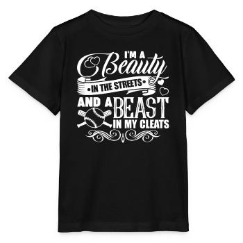 Softball I am A Beast In My Cleats - Stanley/Stella MINI CREATOR Kids’ T-Shirt - black - Front - Mikhail (115cm)