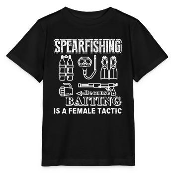 Spearfishing Because Baiting Is A Female Tactic - Stanley/Stella MINI CREATOR Kids’ T-Shirt - black - Front - Mikhail (115cm)