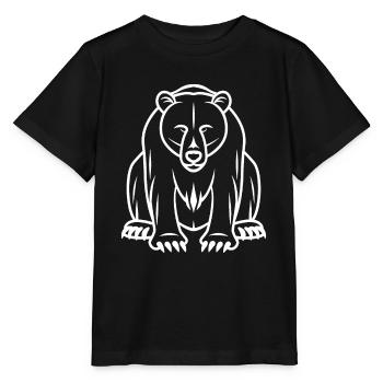Grizzly bear cub - Stanley/Stella MINI CREATOR Kids’ T-Shirt - black - Front - Mikhail (115cm)