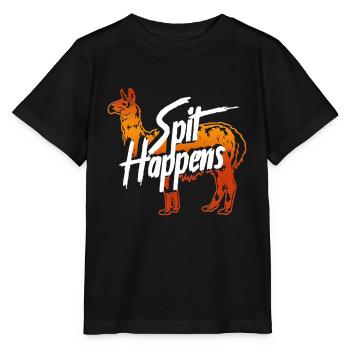 Llama Spit Happens - Stanley/Stella MINI CREATOR Kids’ T-Shirt - black - Front - Mikhail (115cm)