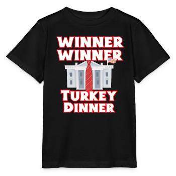  Winner thanksgiving dinner - Stanley/Stella MINI CREATOR Kids’ T-Shirt - black - Front - Mikhail (115cm)