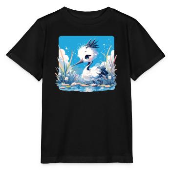 Kraniche Kranich - Stanley/Stella Kinder T-Shirt MINI CREATOR  - Schwarz - Vorne - Mikhail (115cm)