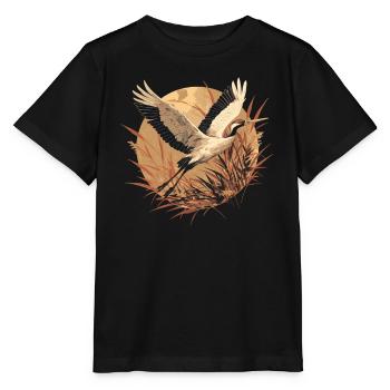 Kraniche Kranich - Stanley/Stella Kinder T-Shirt MINI CREATOR  - Schwarz - Vorne - Mikhail (115cm)