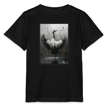 Kraniche Kranich - Stanley/Stella Kinder T-Shirt MINI CREATOR  - Schwarz - Vorne - Mikhail (115cm)
