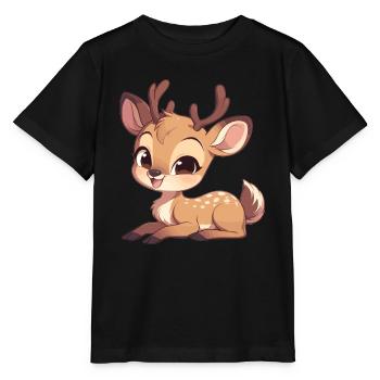 Hirsche Hirsch - Stanley/Stella Kinder T-Shirt MINI CREATOR  - Schwarz - Vorne - Mikhail (115cm)