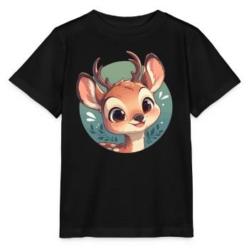 Hirsche Hirsch - Stanley/Stella Kinder T-Shirt MINI CREATOR  - Schwarz - Vorne - Mikhail (115cm)