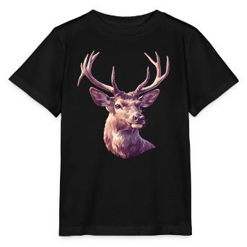 Hirsche Hirsch - Stanley/Stella Kinder T-Shirt MINI CREATOR  - Schwarz - Vorne - Mikhail (115cm)