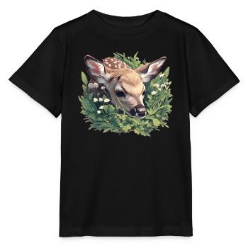 Hirsche Hirsch - Stanley/Stella Kinder T-Shirt MINI CREATOR  - Schwarz - Vorne - Mikhail (115cm)