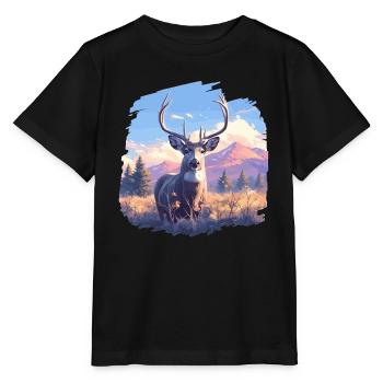 Hirsche Hirsch - Stanley/Stella Kinder T-Shirt MINI CREATOR  - Schwarz - Vorne - Mikhail (115cm)