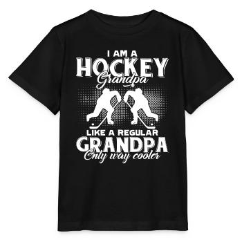 Hockey Grandpa Is Cooler - Stanley/Stella MINI CREATOR Kids’ T-Shirt - black - Front - Mikhail (115cm)