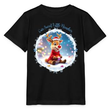 Our Little Cute Blue Reindeer - Stanley/Stella MINI CREATOR Kids’ T-Shirt - black - Front - Mikhail (115cm)