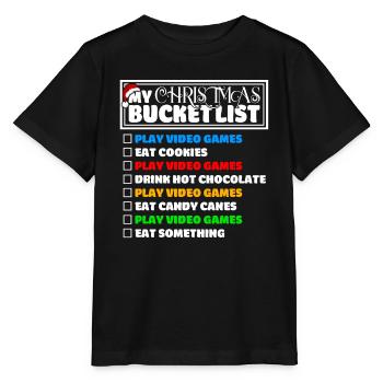 Christmas Bucket List Video Games Xmas Gamer - Stanley/Stella MINI CREATOR Kids’ T-Shirt - black - Front - Mikhail (115cm)