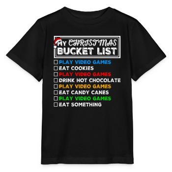 Christmas Bucket List Video Games Xmas Gamer - Stanley/Stella MINI CREATOR Kids’ T-Shirt - black - Front - Mikhail (115cm)