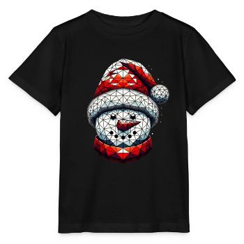 Polygon Art Snowman Santa Hat Original - Stanley/Stella MINI CREATOR Kids’ T-Shirt - black - Front - Mikhail (115cm)