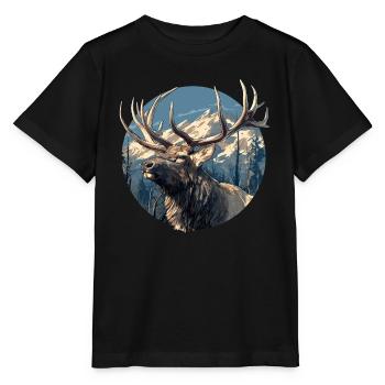 Elche Elch - Stanley/Stella Kinder T-Shirt MINI CREATOR  - Schwarz - Vorne - Mikhail (115cm)