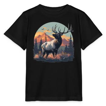 Elche Elch - Stanley/Stella Kinder T-Shirt MINI CREATOR  - Schwarz - Vorne - Mikhail (115cm)