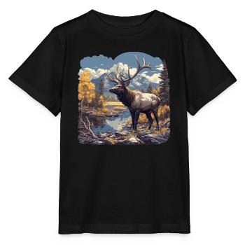 Elche Elch - Stanley/Stella Kinder T-Shirt MINI CREATOR  - Schwarz - Vorne - Mikhail (115cm)